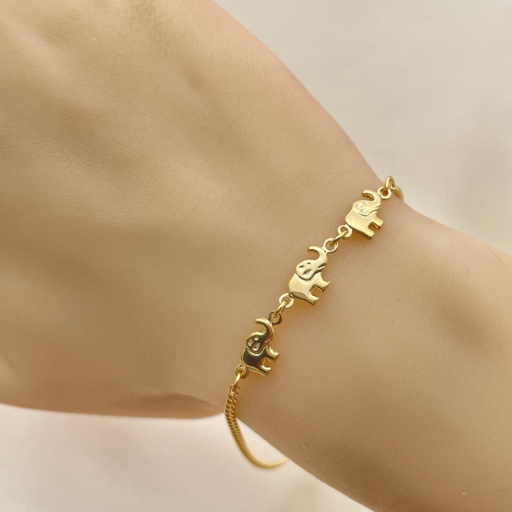 8" Gold Bracelet - Elephant Charm Handmade With the Highest Craftsmanship - Gold Filled Style Bracelets 03.02.0101.08