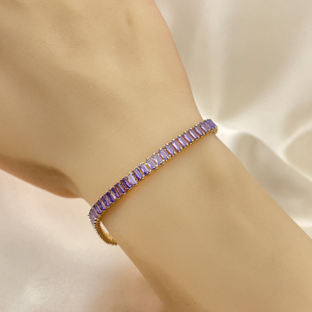 7" Purple Amethyst Stone Adjustable Bracelet - Handmade With the Highest Craftsmanship - Gold Filled Bracelets - 03.130.0008.5.07