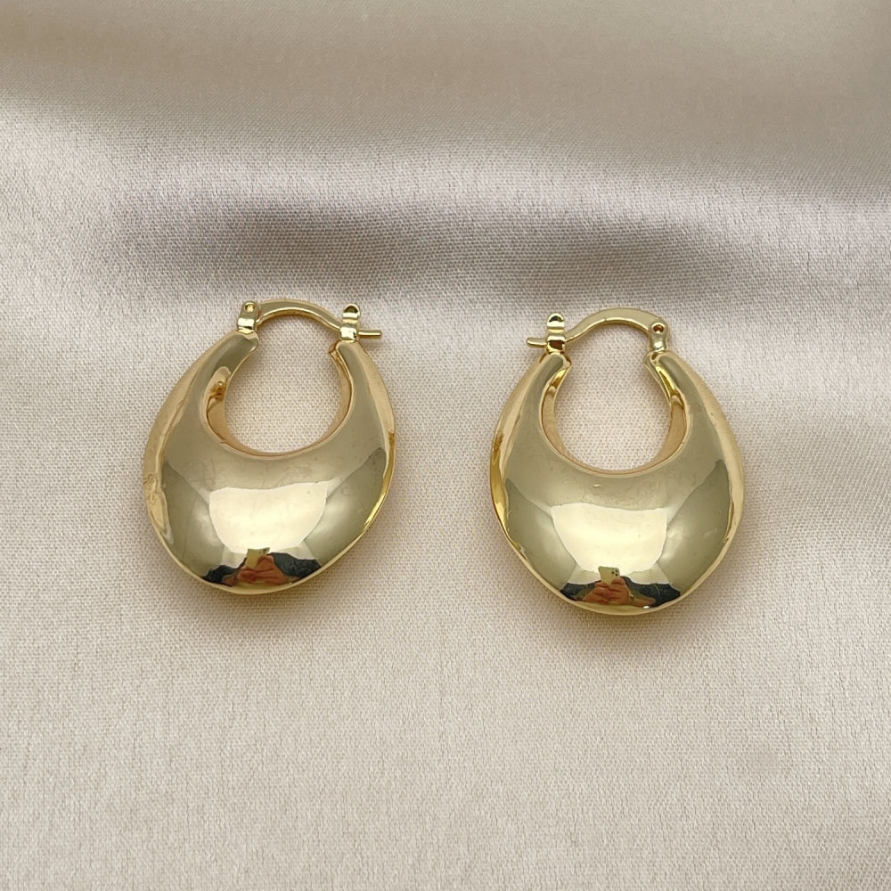 25mm Puff Chunky & Thick. Handmade with Hollow Bold Gold Hoop Earrings - Light Weight Piece of Jewelry - Gold Filled Style 02.163.0165.25