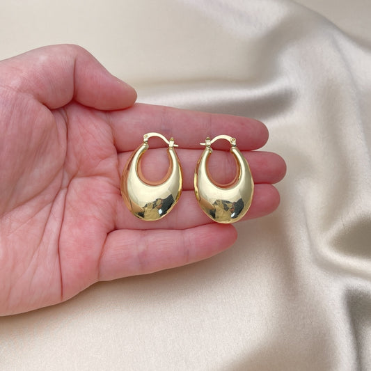 25mm Puff Chunky & Thick. Handmade with Hollow Bold Gold Hoop Earrings - Light Weight Piece of Jewelry - Gold Filled Style 02.163.0165.25