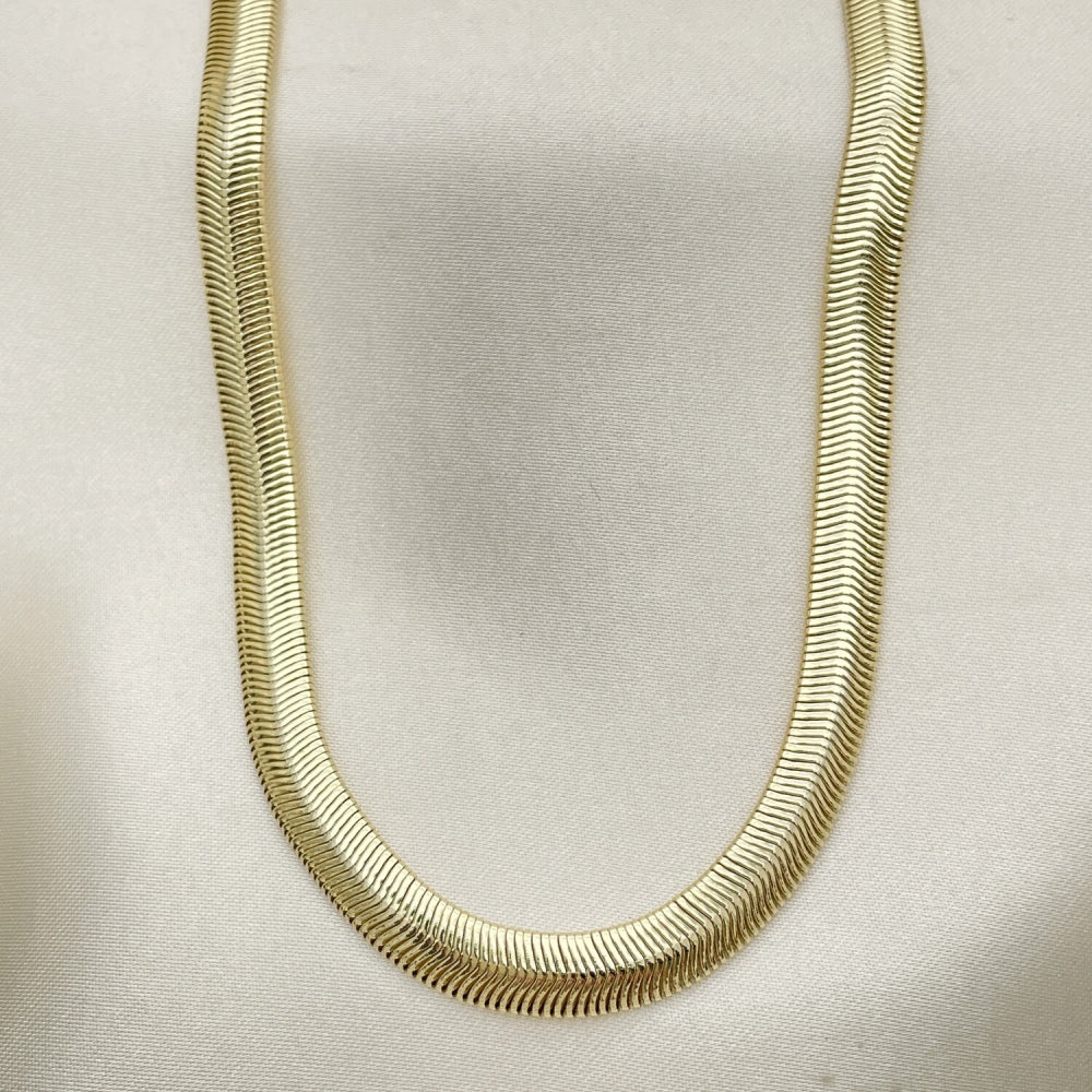 18" Herringbone Necklace Chain - Chunky 14K Gold Filled Style Necklace Gift for Her - Gold Filled Necklaces 04.213.0065.18