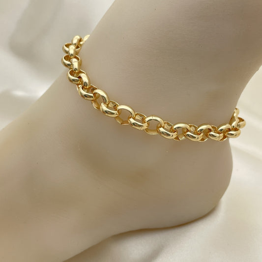 Gold Anklet - Chunky Rolo Chain Handmade with the Highest Gold Filled Style Craftsmanship - Gold Filled Anklets 03.319.0007.10