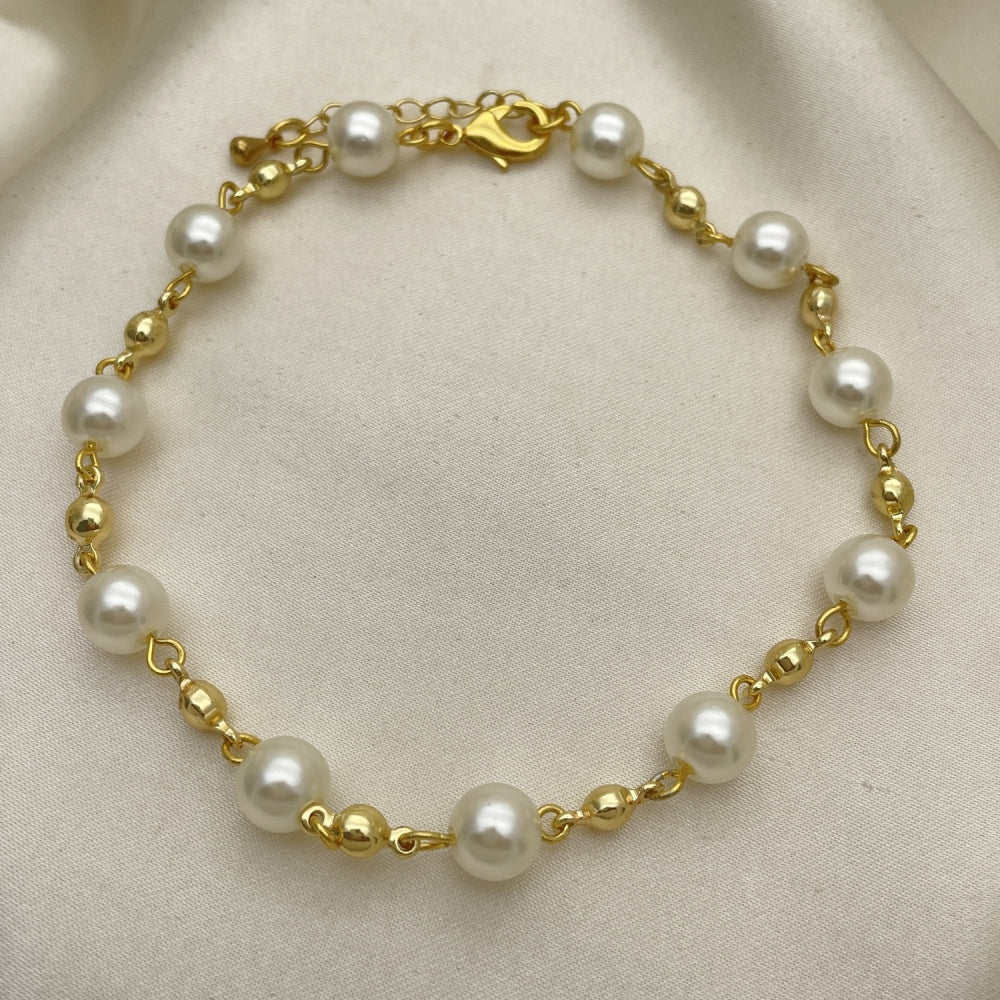 Gold Anklet - Pearl Bead Style Handmade with the Highest Gold Filled Style Craftsmanship - Gold Filled Anklets 03.63.2226.10