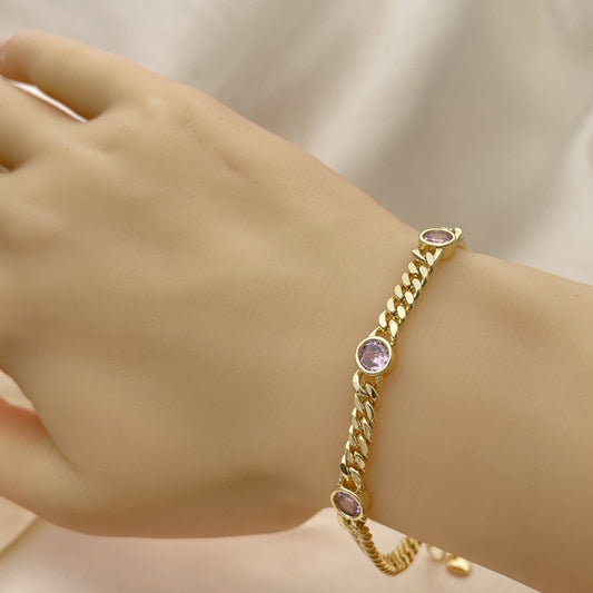 7" Adjustable Bracelet w/ Pink Amethyst Handmade With the Highest Craftsmanship Gold Filled Bracelets 03.213.0167.3.07