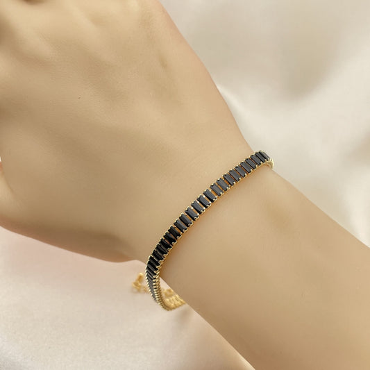 7" Black Onyx Stone Bracelet - Handmade With the Highest Craftsmanship - Gold Filled Bracelets 03.130.0008.2.07