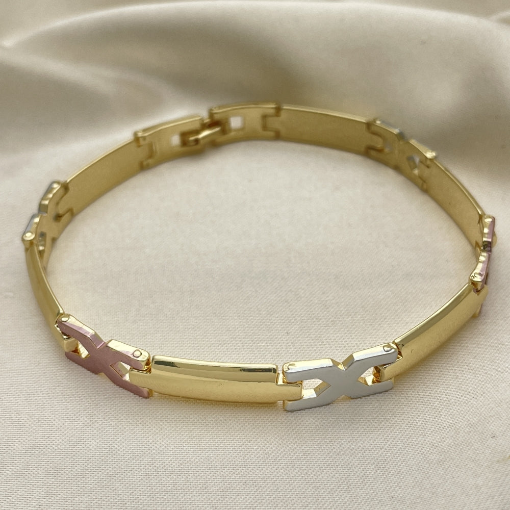 8" Tricolor Gold Nugget Bracelet -Handmade X Handmade - Gold Filled Bracelets 03.102.0051.08