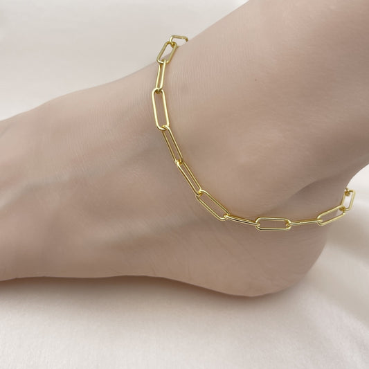 04 MM Gold Anklet - Paperclip Handmade with the Highest Gold Filled Style Craftsmanship - Gold Filled Anklets 03.341.0049.10