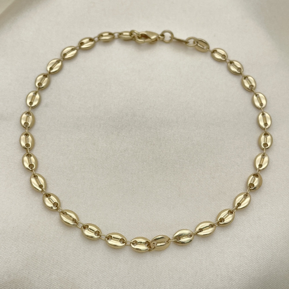 05 MM Gold Anklet - Puff Mariner Handmade with the Highest Craftsmanship - Gold Filled  Style Anklets 04.326.0001.10