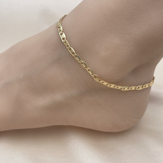 Gold Anklet - Handmade with Mariner Style Chain with the Highest Gold Filled Style Craftsmanship - Gold Filled Anklets 04.63.1418.10