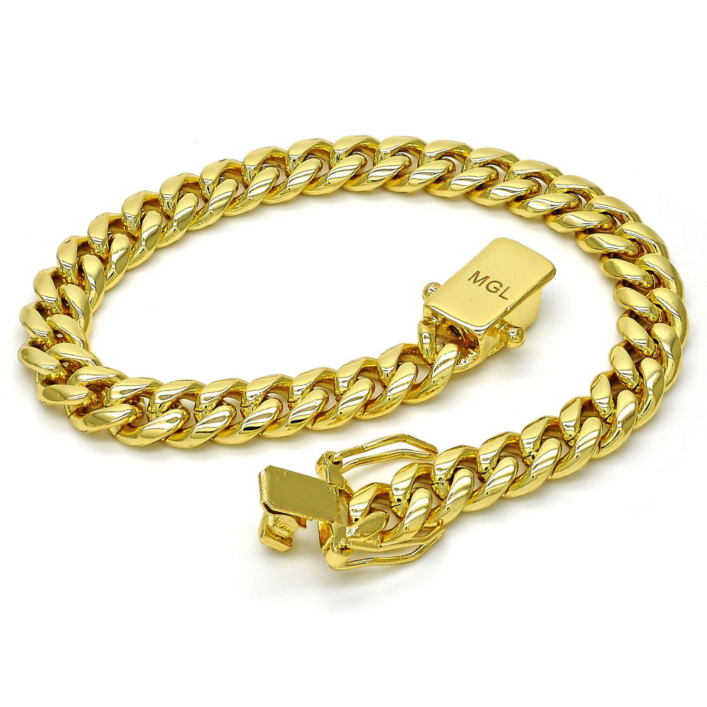 9" Miami Cuban Bracelet for Men - Handmade - Gold Filled Bracelets 03.278.0001.09