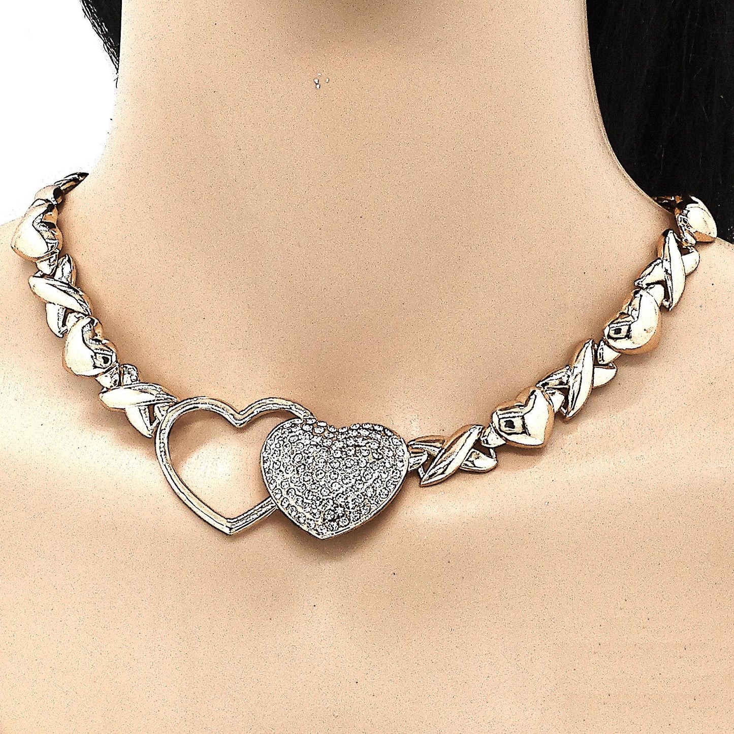 Gold Jewelry Set |HUGS & KISSES Xo Set | 18K Real Gold Filled Jewelry Set | XOXO Necklace Set | Heart Jewelry Set | Gift for Her