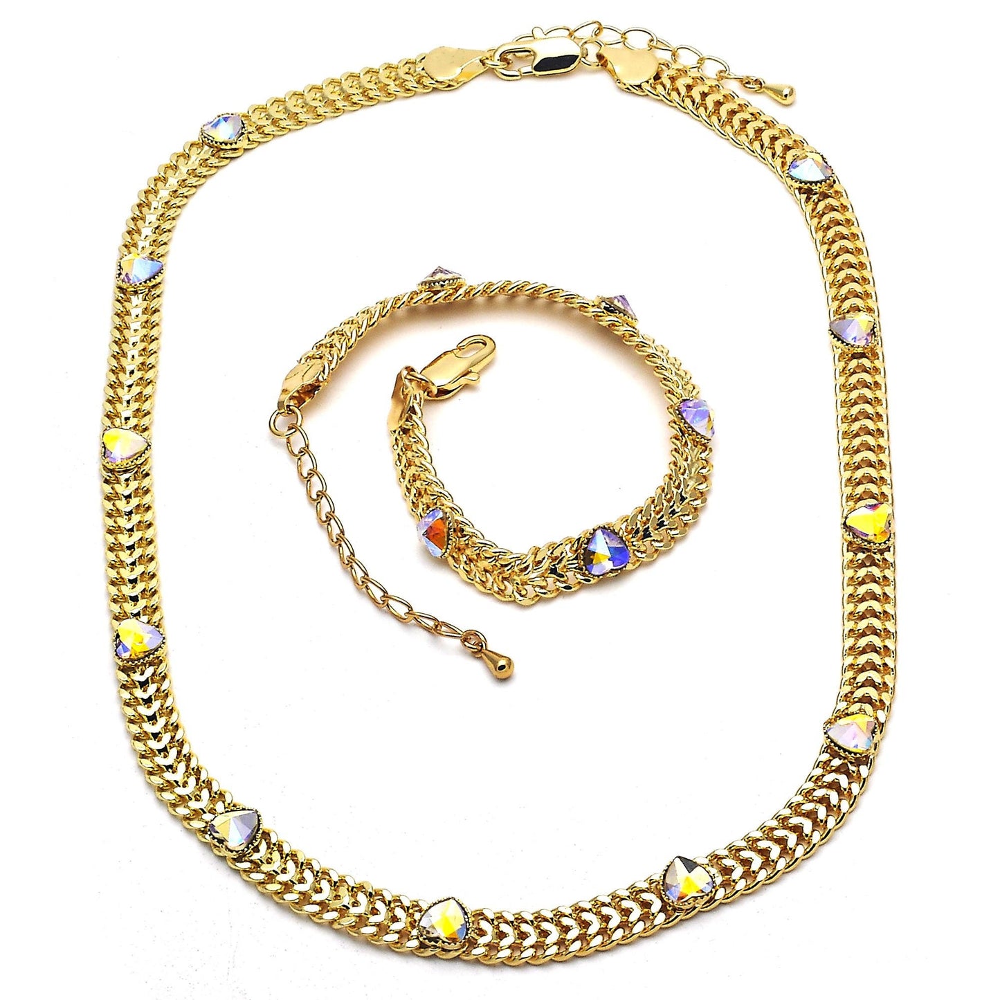 Gold Jewelry Set |HUGS & KISSES Xo Set Statement Gold  Jewelry Set | XOXO Necklace Set | Heart Jewelry Set | Wedding Jewelry Set