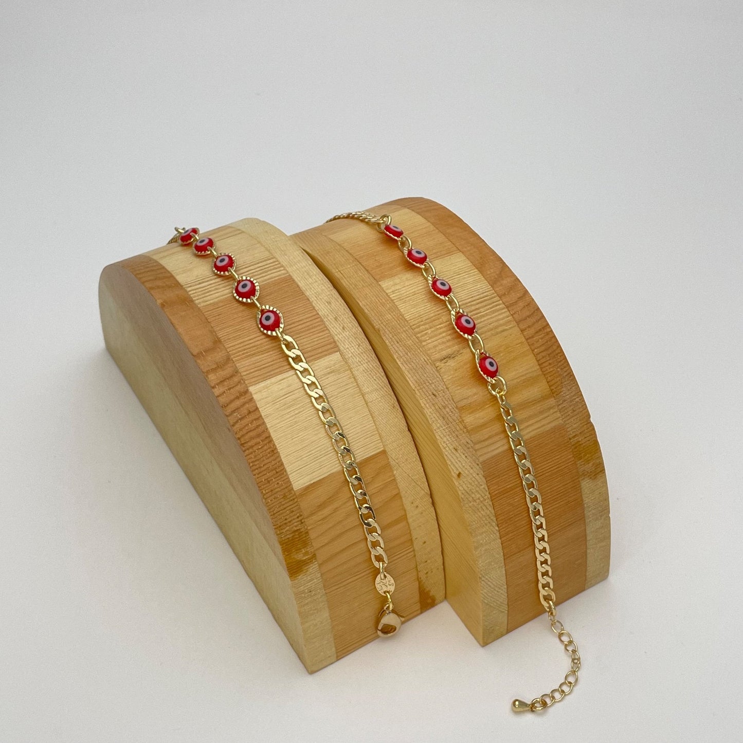 MINIMALIST RED Evil Eye Gold Bracelet. HANDMADE Dainty Lucky Charm Gold Bracelet Gift for Her | Gift for Mom | Best Friend Gift