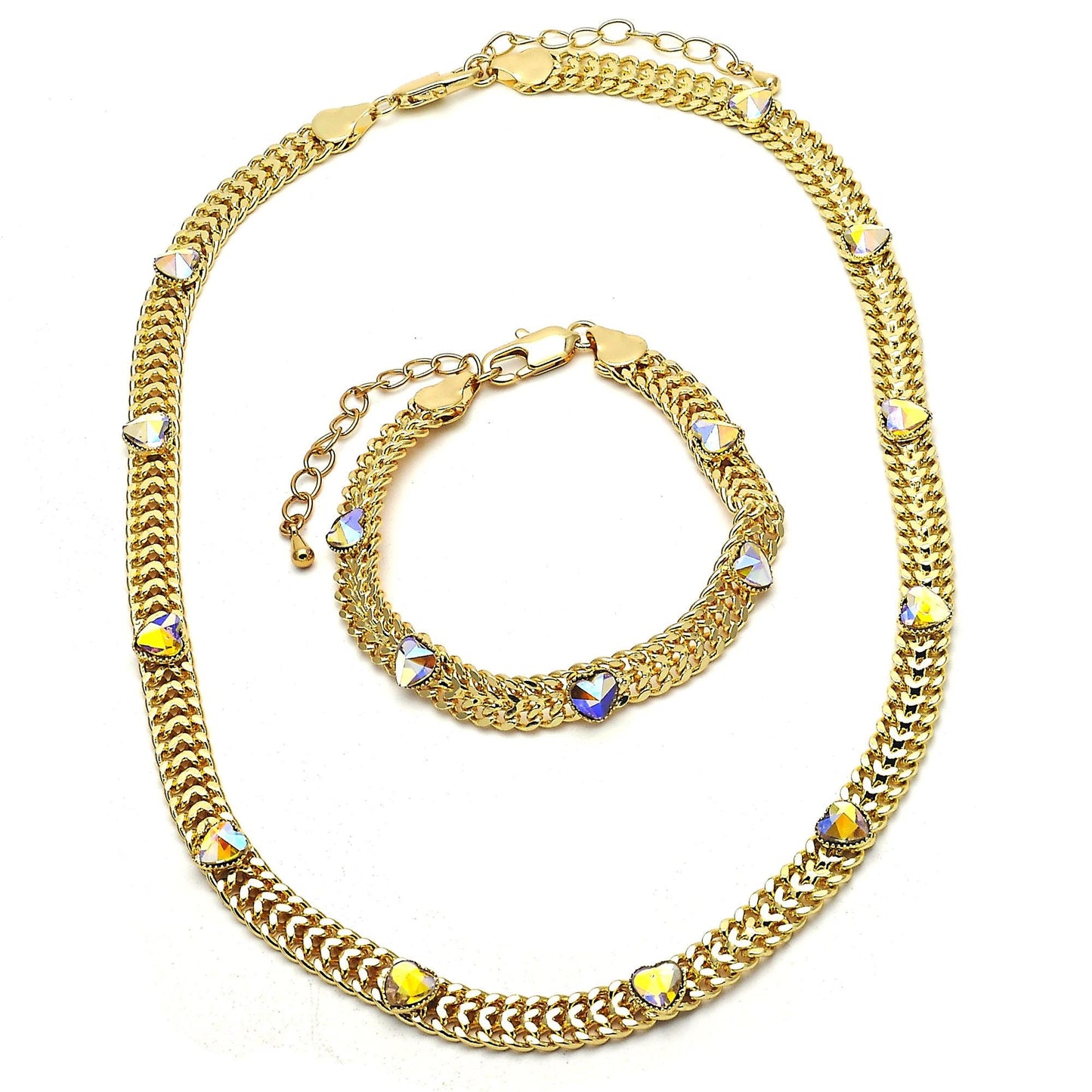 Gold Jewelry Set |HUGS & KISSES Xo Set Statement Gold  Jewelry Set | XOXO Necklace Set | Heart Jewelry Set | Wedding Jewelry Set