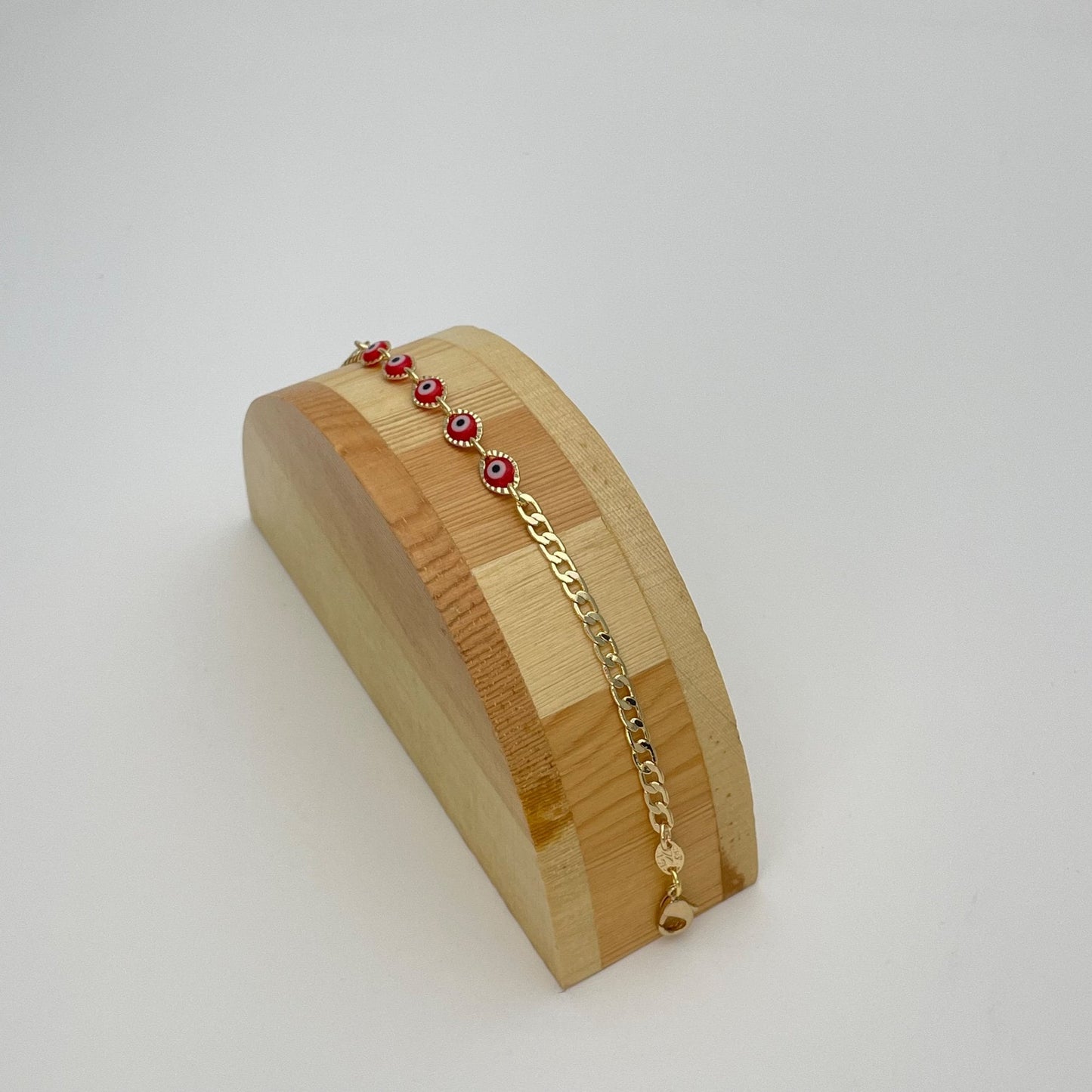 MINIMALIST RED Evil Eye Gold Bracelet. HANDMADE Dainty Lucky Charm Gold Bracelet Gift for Her | Gift for Mom | Best Friend Gift