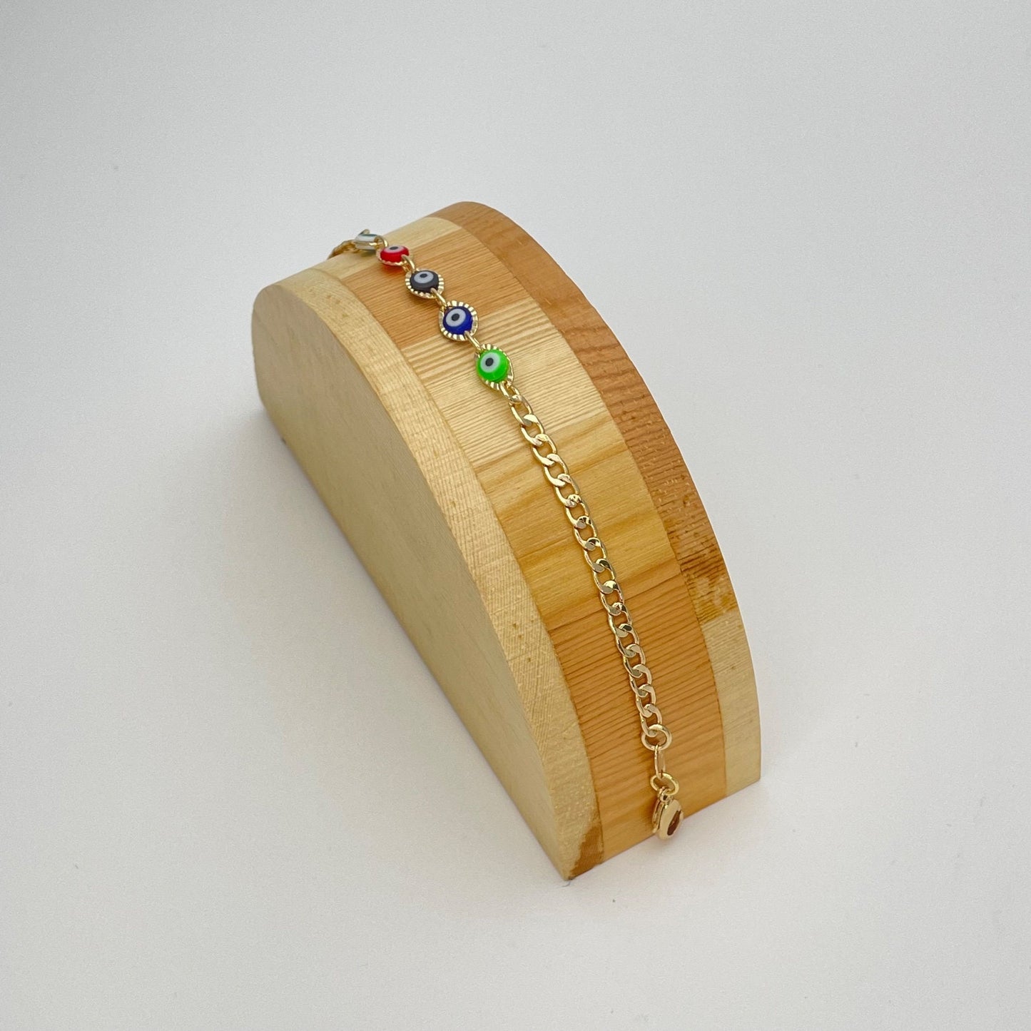 Multicolor Evil Eye Bracelet | Turkish Eye Gold Bracelet, Greek Eye Gold Bracelet | Evil Eye | Gift for Her, Gold Bracelet 6.5” - 8”
