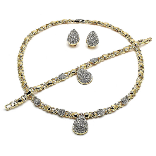 Gold Jewelry Set HUGS KISSES Gold Necklace 18K Gold Filled Over Jewelry Set XOXO Necklace Set Heart Jewelry Set Gift For Her and Gift Mom