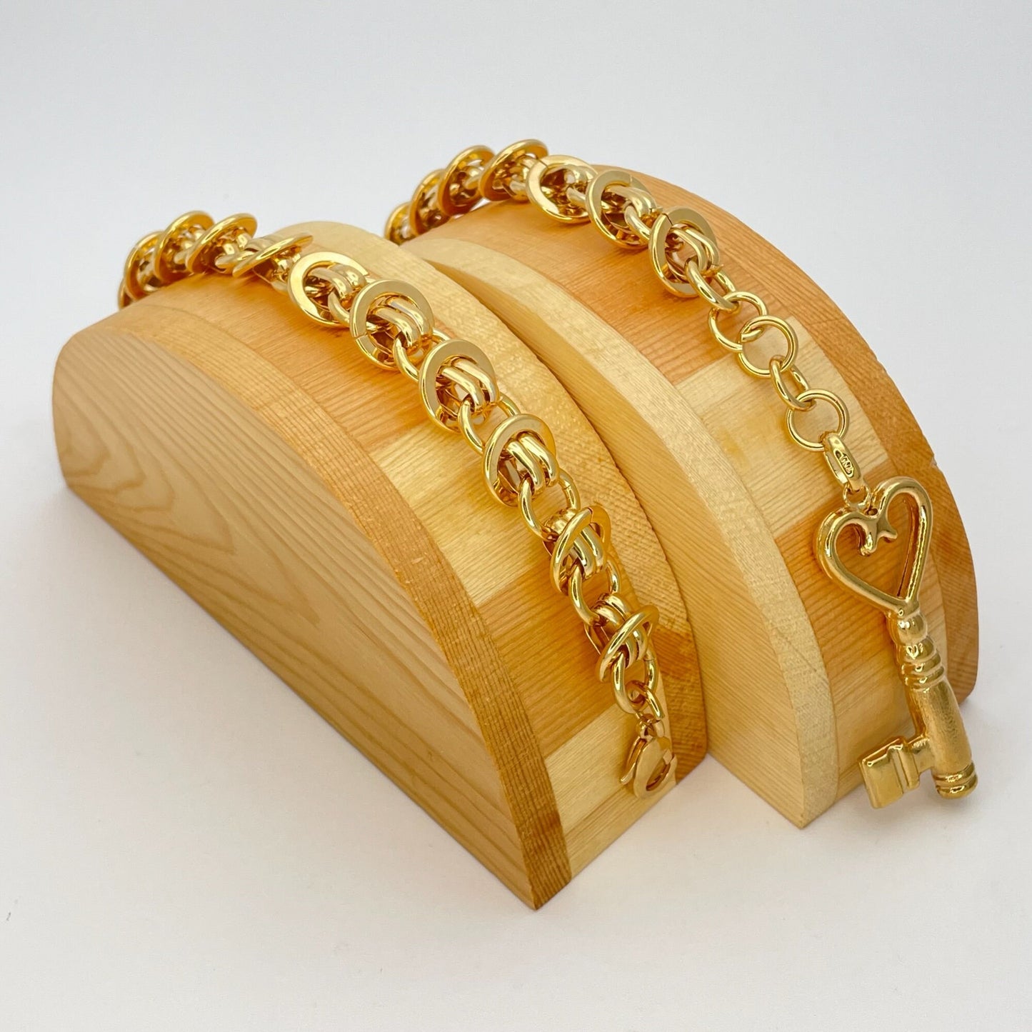 Handmade Gold Charm Bracelet Gold Filled Hold the Key of my Heart Gift Her Dainty but Chunky Bracelet