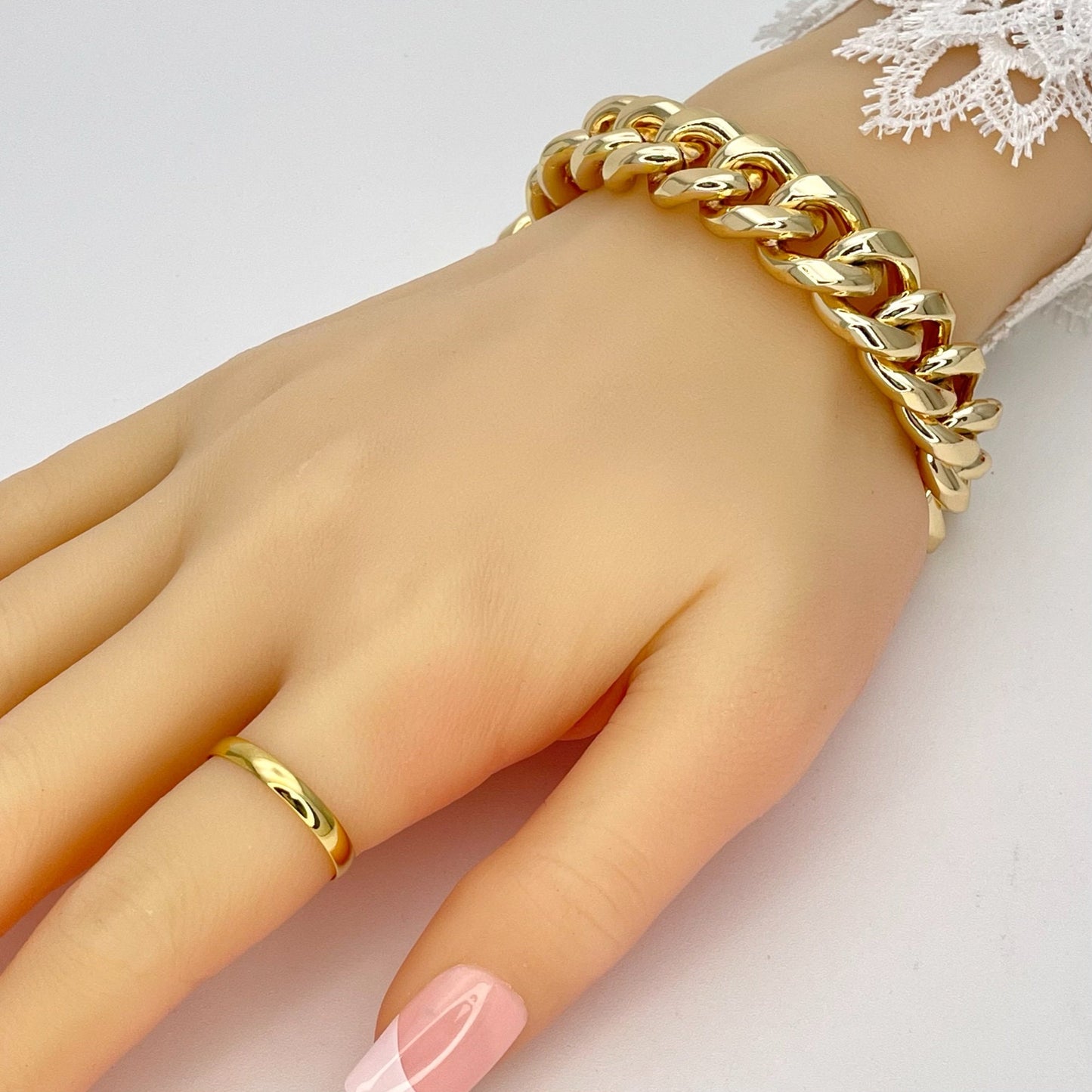 Handmade 9MM Miami Cuban Gold Bracelet Gold Filled Thick Bracelet Gift Her  -  Excellent gift for Best Friend 14K Gold Finish