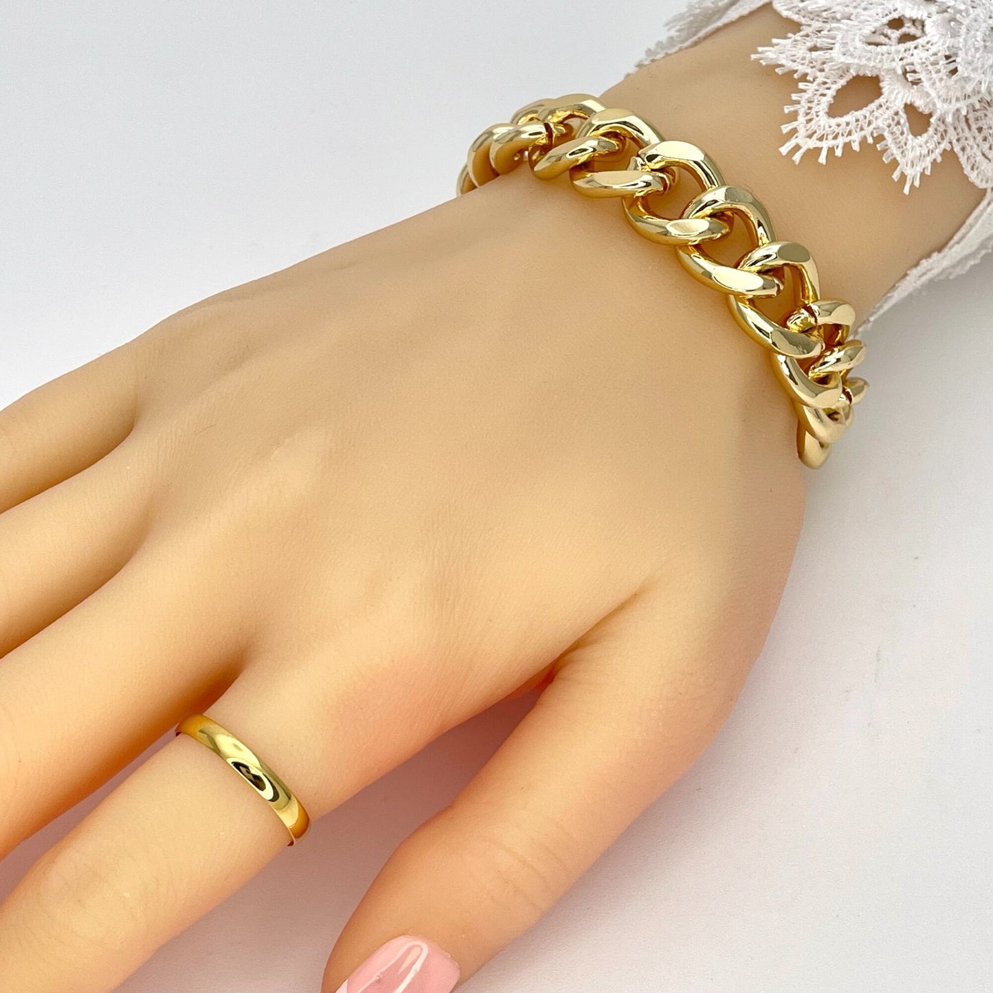 Handmade 8.5 MM Miami Cuban Gold Bracelet Gold Filled Thick Bracelet Gift Her  -  Excellent gift for Best Friend 14K Gold Finish