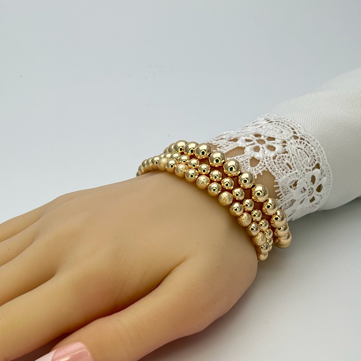 6MM Handmade Gold Bead Bracelet, Gold Filled Beaded Bracelet | Signature Adjustable Size Bracelet, Dainty  Stackable Bracelets, Gift for Her