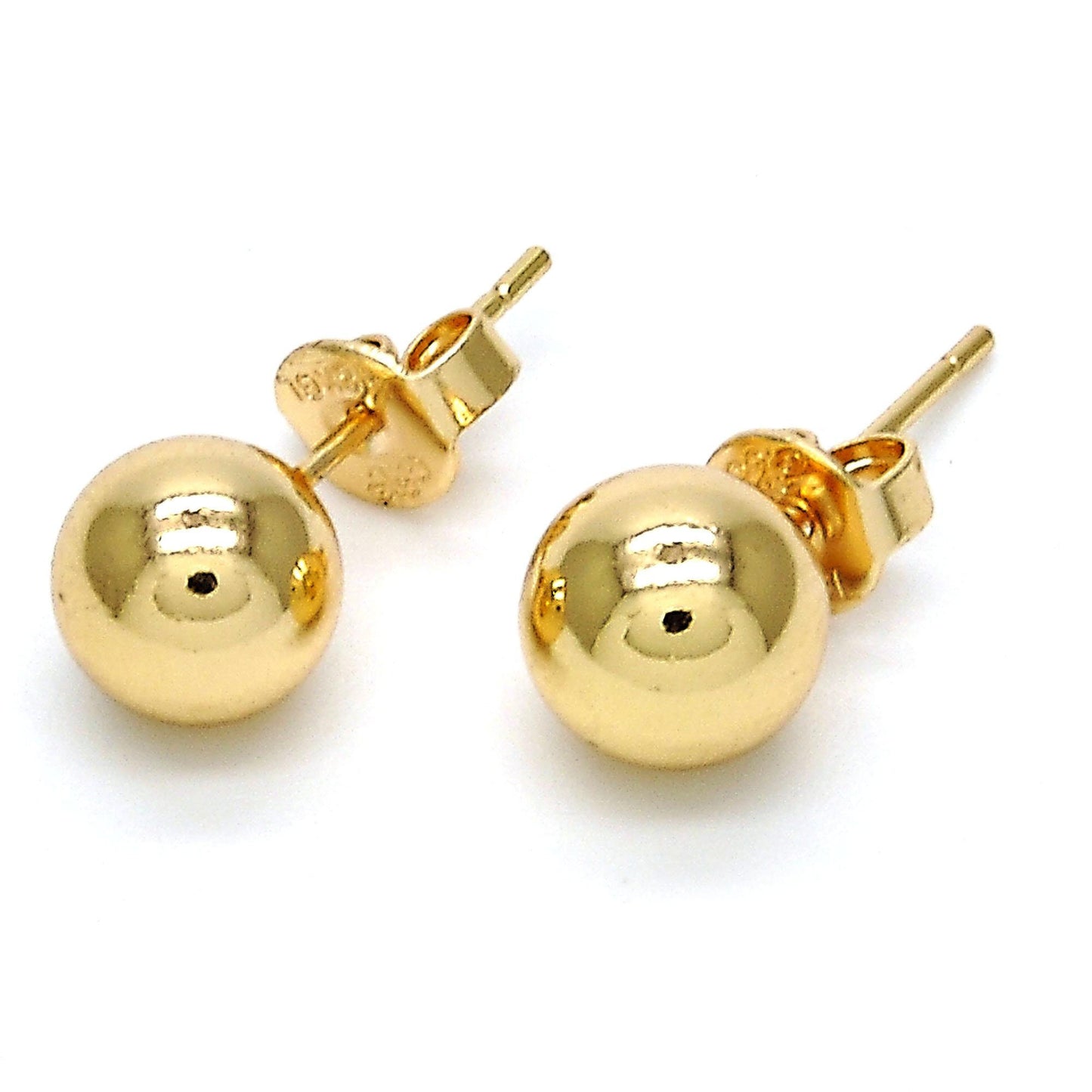 4 Pairs. Minimalist Gold Ball Stud Earrings, Butterfly Pushbacks 2mm to 12mm, Sleeper earrings, Unisex Gold Finish