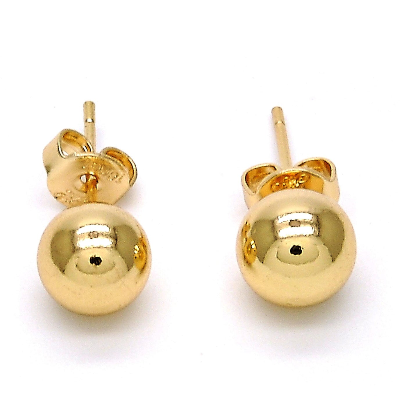 4 Pairs. Minimalist Gold Ball Stud Earrings, Butterfly Pushbacks 2mm to 12mm, Sleeper earrings, Unisex Gold Finish