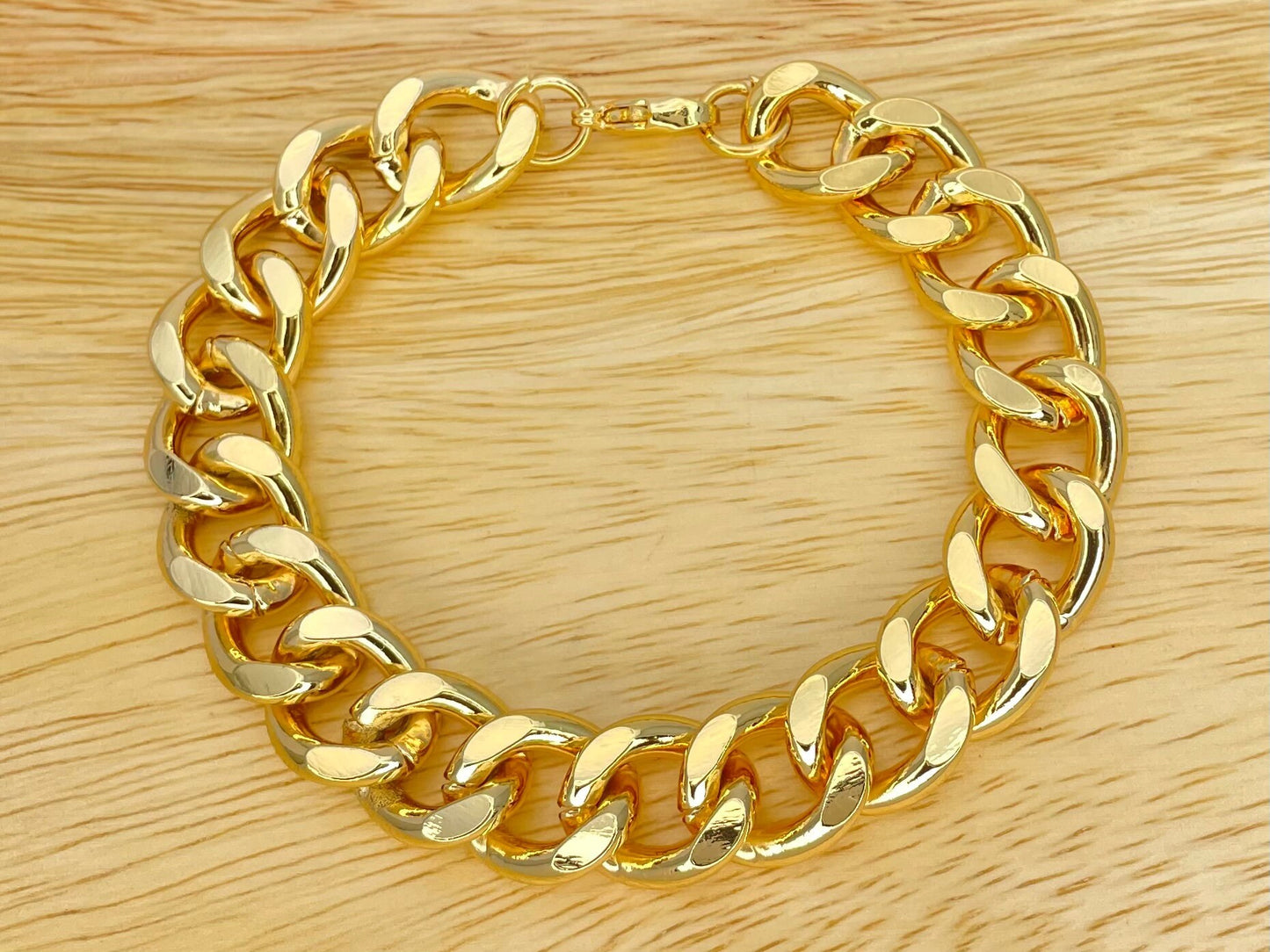 Handmade 8.5 MM Miami Cuban Gold Bracelet Gold Filled Thick Bracelet Gift Her  -  Excellent gift for Best Friend 14K Gold Finish