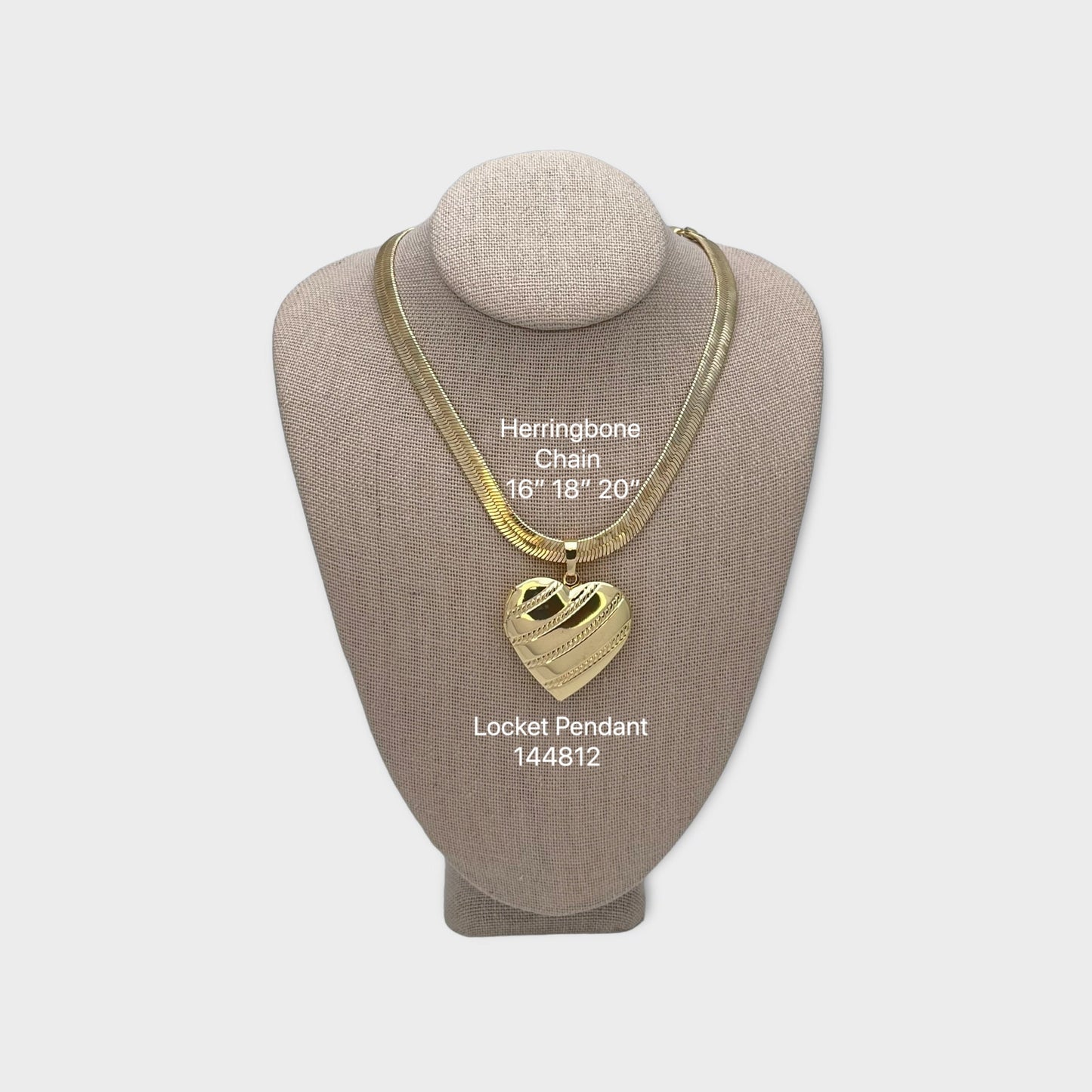 Gold Locket Photo Insert Slot Pendant, Gold Charm, Gold Herringbone Chain with extra light free chain Gift for her Gift for Mom, Gold Finish