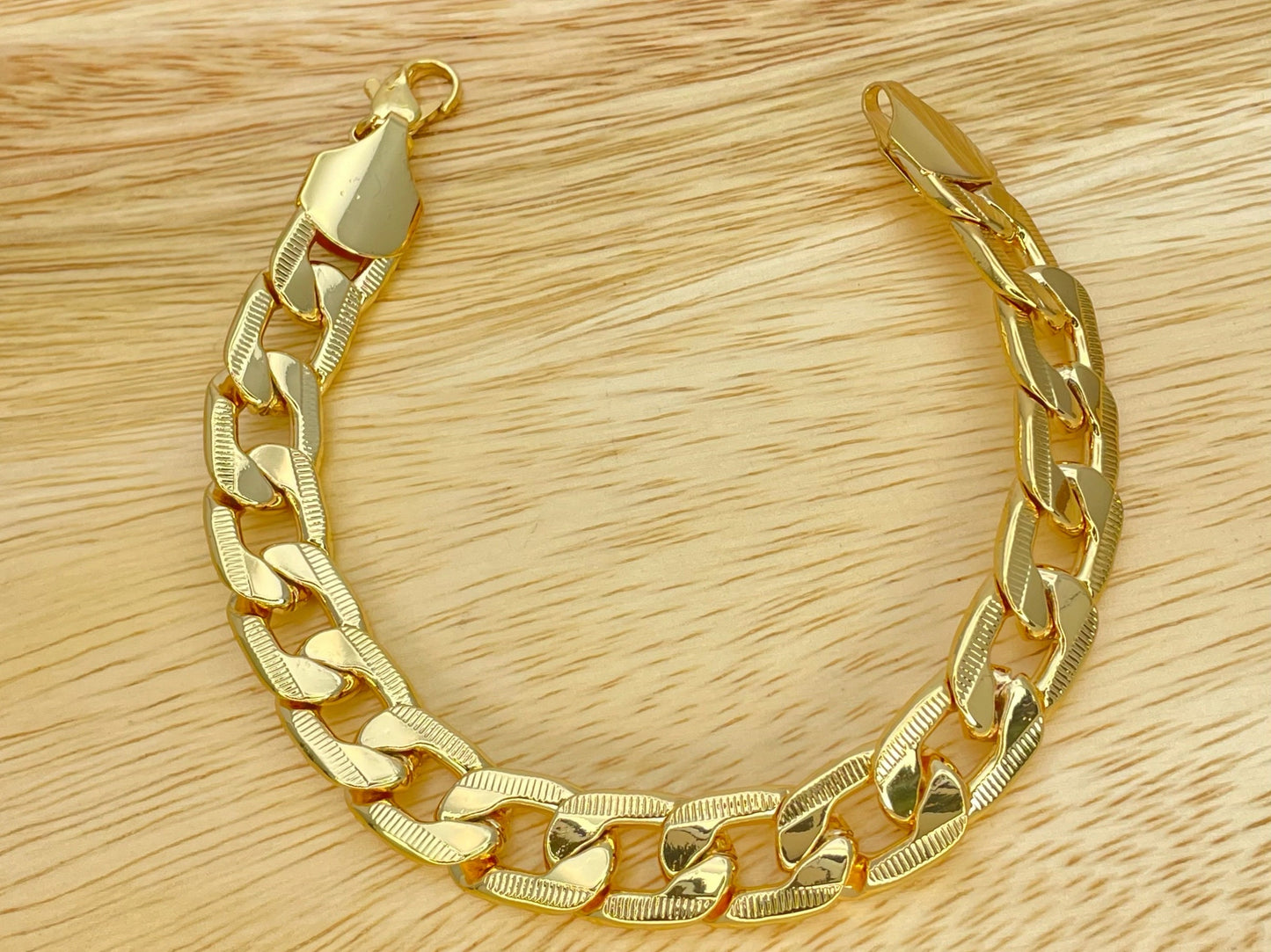 9MM Handmade Pave Miami Cuban Gold Bracelet Gold Filled Thick Bracelet Diamond Cut, Gift Her or Best Friend, Gold Finish SKU140781 or 142034