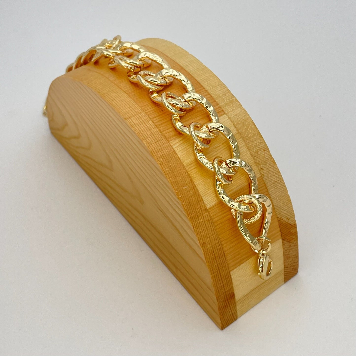 9MM Handmade Statement Gold Chain Bracelet, Big in Style, Gift Her, Gold Filled Statement Dainty but Chunky Diamond Cut Chain Bracelet