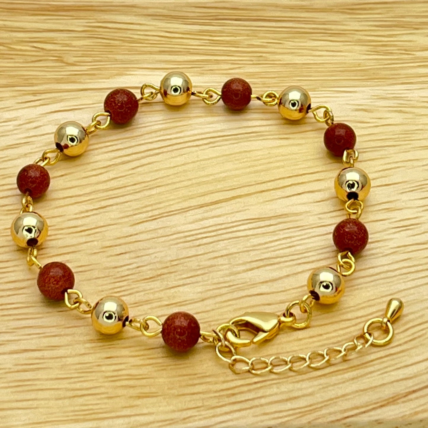 Goldstone Bead Bracelet | Gold Filled Bead Bracelet, Signature Stackable Bracelet, Adjustable Friendship Bracelet, Aventurine | Gift for Her