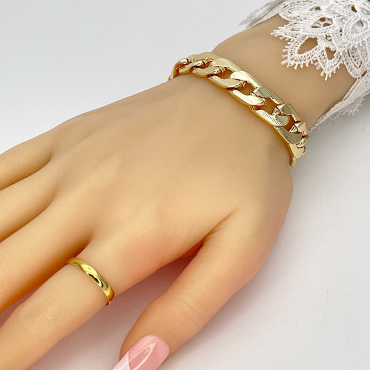9MM Handmade Pave Miami Cuban Gold Bracelet Gold Filled Thick Bracelet Diamond Cut, Gift Her or Best Friend, Gold Finish SKU140781 or 142034