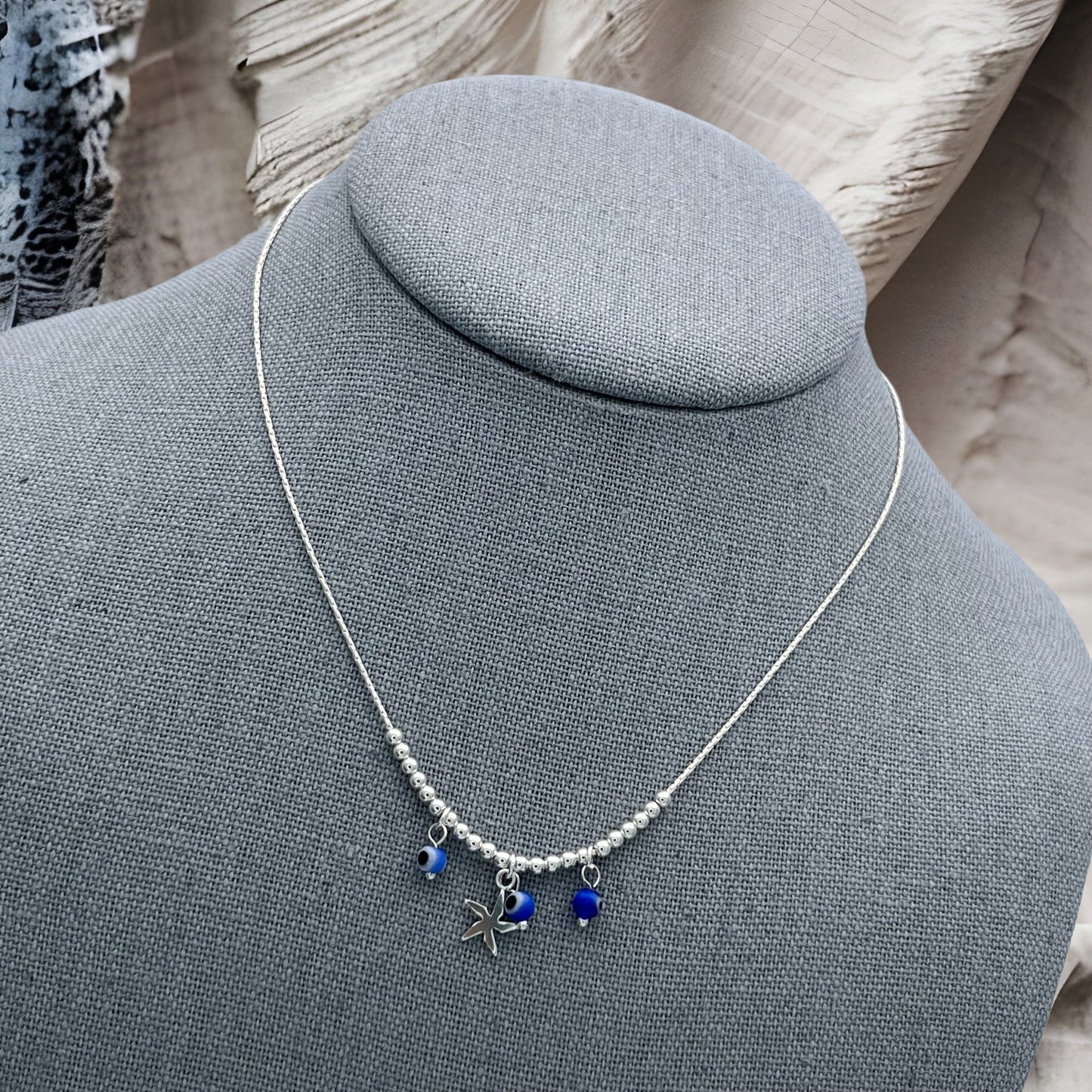 Dainty Evil Eye Necklace With Evil Eye Earing  Set  Minimalist Real Silver Jewelry Wholesale Findings  Real Sterling Silver, Gift for Her