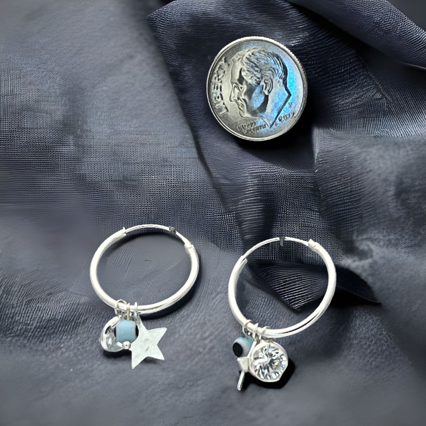 Sterling Silver Hoop Evil Eye Earring Minimalist Dainty Earrings Hoops, Hand Made, DIY Jewelry Findings Wholesale Gift for Her, 149442