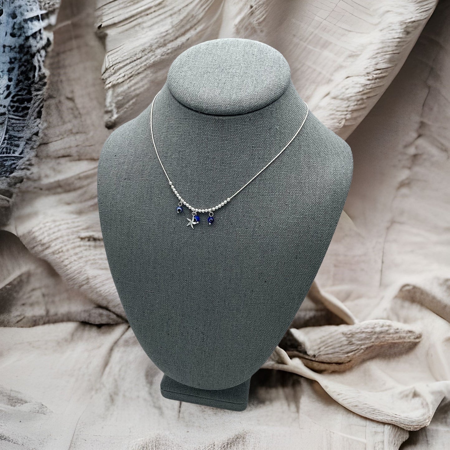 Dainty Evil Eye Necklace With Evil Eye Earing  Set  Minimalist Real Silver Jewelry Wholesale Findings  Real Sterling Silver, Gift for Her