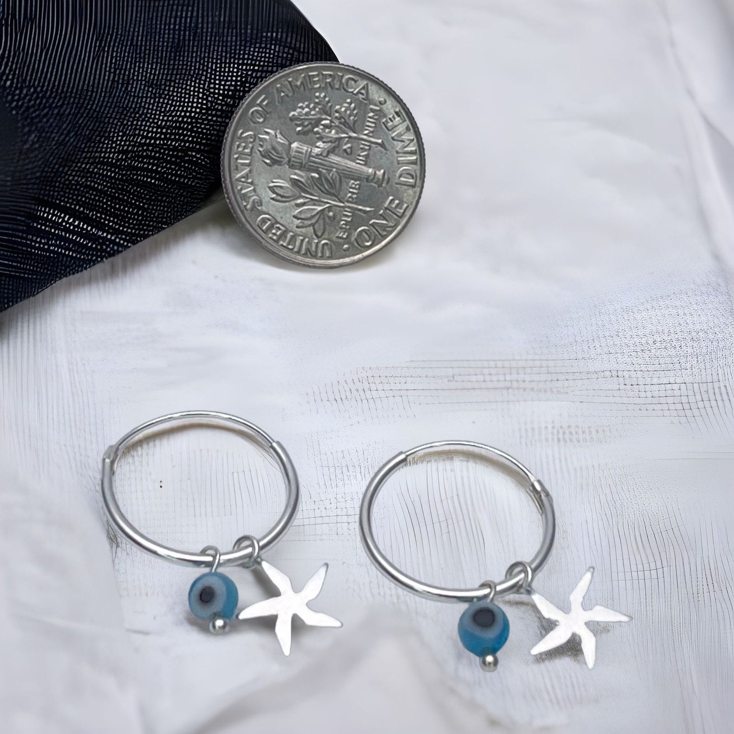 Dainty Evil Eye Necklace With Evil Eye Earing  Set  Minimalist Real Silver Jewelry Wholesale Findings  Real Sterling Silver, Gift for Her