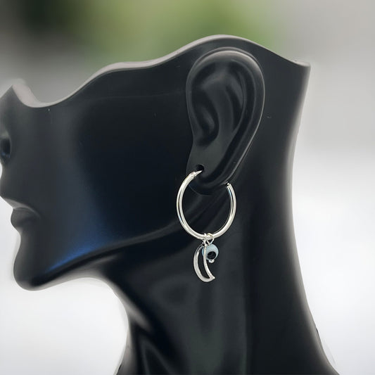 Sterling Silver Hoop Evil Eye Earring Minimalist Dainty Earrings Hoops, Hand Made, DIY Jewelry Findings Wholesale Gift for Her 149432-149386