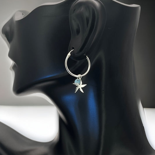 Sterling Silver Hoop Evil Eye Earring Minimalist Dainty Earrings Hoops, Hand Made, DIY Jewelry Findings Wholesale Gift for Her, 149441