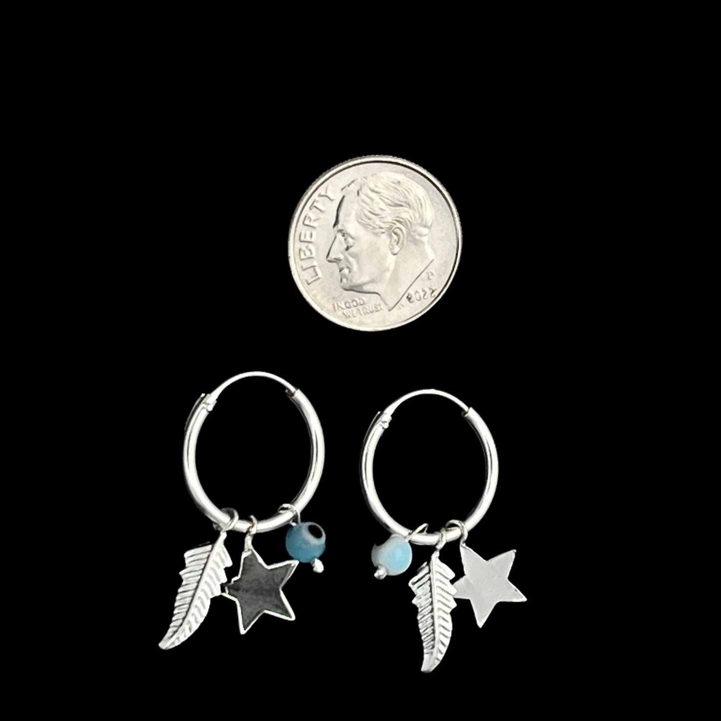 Sterling Silver Hoop Evil Eye Earring Minimalist Dainty Earrings Hoops, Hand Made, DIY Jewelry Findings Wholesale Gift for Her, 149432